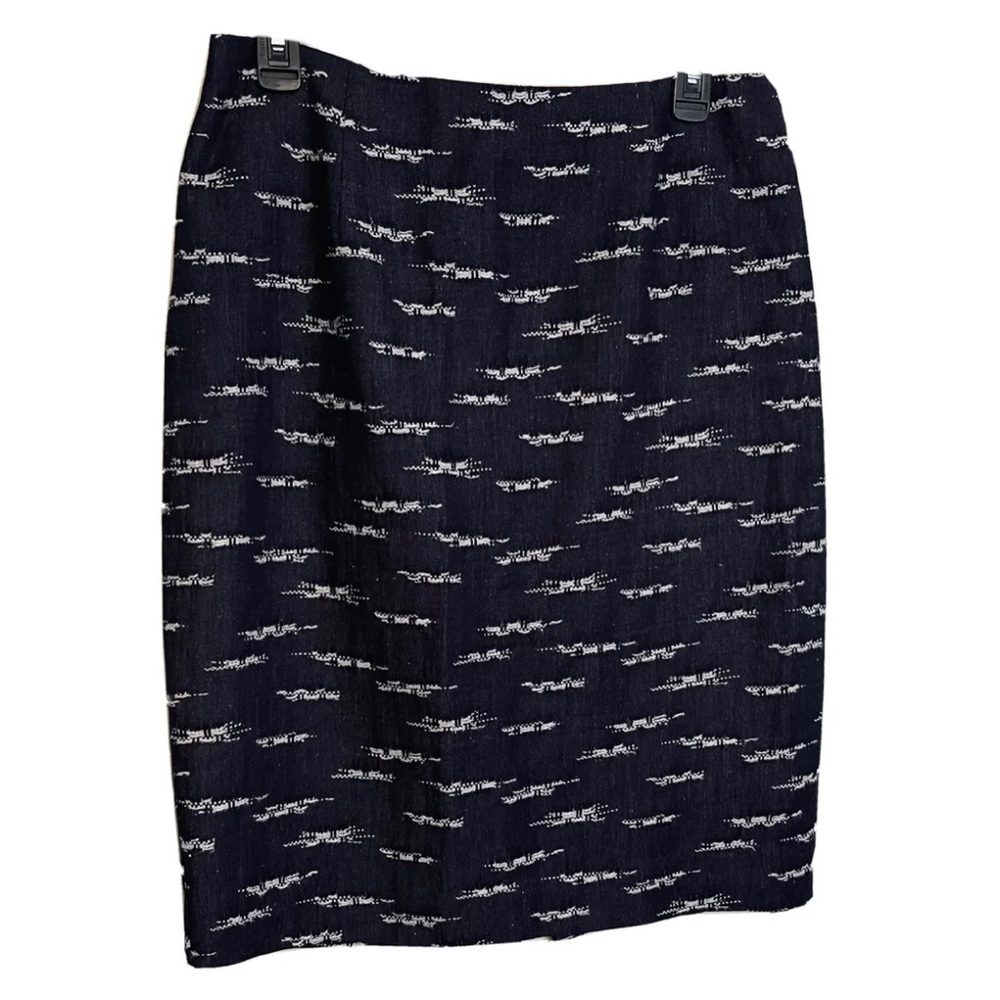 Nanette Lepore Skirt Women Blue Linen Cotton Lined Italy Size 10 USA